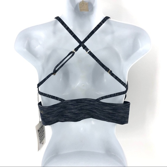 NWT Ethona Strappy Sports Bra Yoga Gym Workout Blue Size Large - Picture 4 of 10